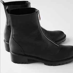 Last one🥰🥰✨Zara  leather ankle boots,Lug sole NWT size 8 price firm